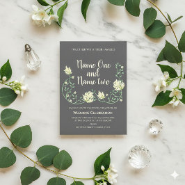 アールヌーボースタイルダークフローラ結婚式招待状 招待状