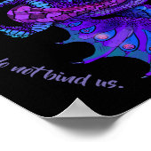 アールヌーボースタイルドラゴンブルー&パープル ポスター (角)