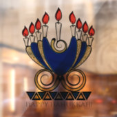 アールヌーボースタイルハヌカ（ユダヤ教）メノラー ウィンドウサイン (シート2)