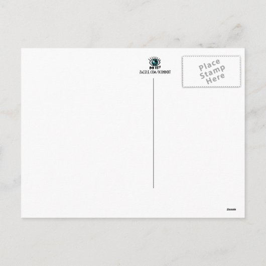 アールヌーボースタイルハートフェルトクリスマスインブルー シーズンポストカード (裏面)