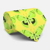 アールヌーボースタイルバタフライライムグリーン ネクタイ (ロール)