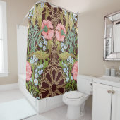 アールヌーボースタイルフローラ：カラーヴィンテージパターン シャワーカーテン (インサイチュ)