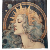 アールヌーボースタイルムーンスターズプリンセス シャワーカーテン (正面)