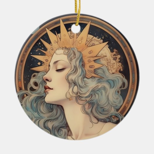 アールヌーボースタイルムーンスターズプリンセス セラミックオーナメント (正面)