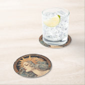 アールヌーボースタイルムーンスターズプリンセス ラウンドペーパーコースター (インサイチュ)