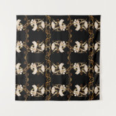 アールヌーボースタイル:金ゴールド – ブラックヴィンテージ。 タペストリー (正面(横))