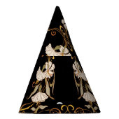 アールヌーボースタイル:金ゴールド – ブラックヴィンテージ。 パーティーハット (右)