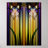アールヌーボーステンカラフルドグラスのアートワーク ポスター (正面)