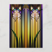 アールヌーボーステンカラフルドグラスのアートワーク ポストカード (正面)