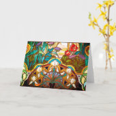 アールヌーボーステンドグラスフローラ カード (黄色い花)