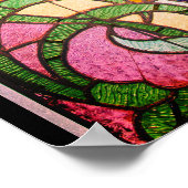 アールヌーボーステンドグラスフローラ ポスター (角)