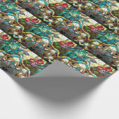 アールヌーボーステンドグラスフローラ ラッピングペーパー (角)