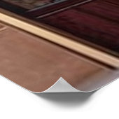 アールヌーボーステンドグラス建物通りドア ポスター (角)