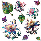 アールヌーボーステンドグラス復活祭の花 ラッピングペーパー