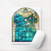 アールヌーボーステンドグラス窓フローラ ビクトリアン マウスパッド (マウス)
