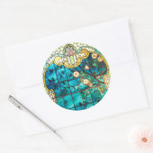 アールヌーボーステンドグラス窓フローラ ビクトリアン ラウンドシール (封筒)