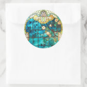 アールヌーボーステンドグラス窓フローラ ビクトリアン ラウンドシール (バッグ)