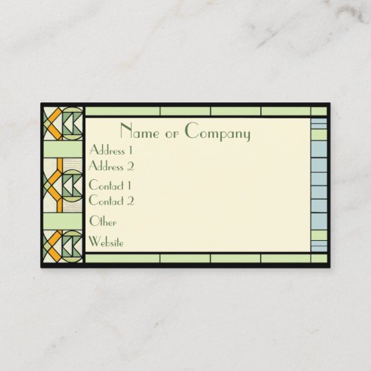 アールヌーボーステンドグラス 名刺 (裏面)