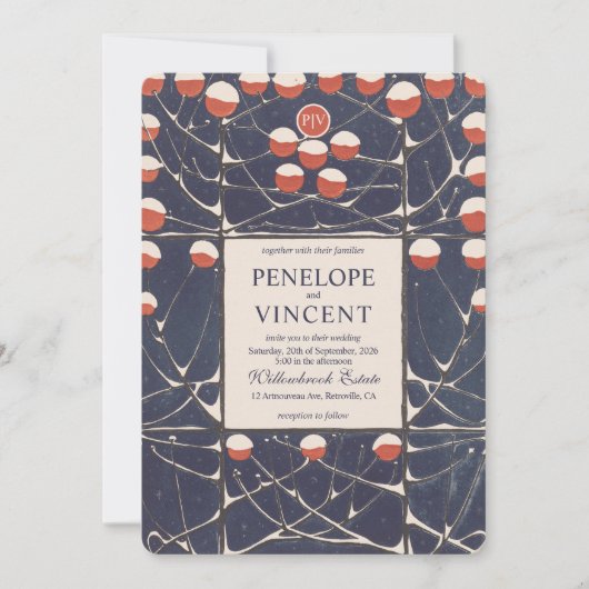 アールヌーボースノードロップズエレガンス 招待状 (正面)