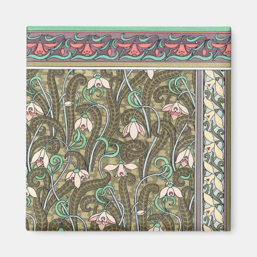 アールヌーボースノードロップフラワーマグネット マグネット (正面)