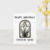 アールヌーボースノードロップ1月誕生月花 カード (黄色い花)