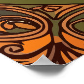 アールヌーボースパイダーズinハロウィーンのカボチャのちょうちん場 ポスター (角)