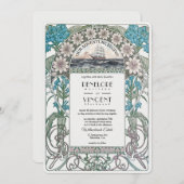 アールヌーボーセイル遠くに結婚式招待状 招待状 (正面/裏面)