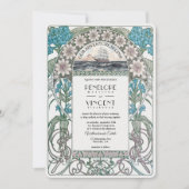 アールヌーボーセイル遠くに結婚式招待状 招待状 (正面)