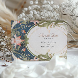アールヌーボーセレニティ – 日付を結婚保存 招待状