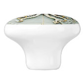 アールヌーボータコフェイクレリーフ、 浮き彫り金ゴールド&ミントパステル セラミックノブ (側面)