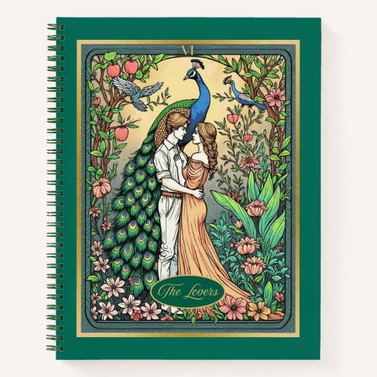 アールヌーボータロットカード、ラバーズジャーナル ノートブック (正面)