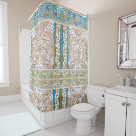 アールヌーボーダフォディルヴェルヌイ繊維フローラアート シャワーカーテン