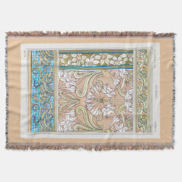 アールヌーボーダフォディルヴェルヌイ繊維フローラアート スローブランケット