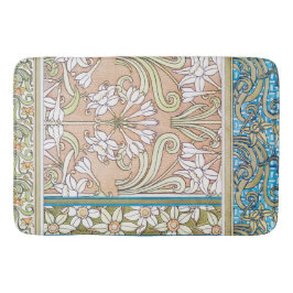 アールヌーボーダフォディルヴェルヌイ繊維フローラアート バスマット