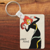 アールヌーボーダンサーJane Avril by Toulouse Laurec キーホルダー (正面)