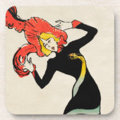 アールヌーボーダンサーJane Avril by Toulouse Laurec コースター (正面)