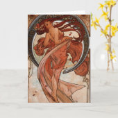 アールヌーボーダンスの挨拶状 カード (黄色い花)