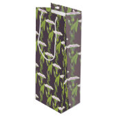 アールヌーボーダークイポモアフローラ壁紙アート ワインギフトバッグ (正面アングル)