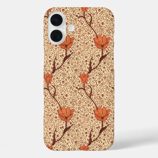 アールヌーボーチューリップダマスクコーラルベージュ Case-Mate iPhoneケース (裏面)