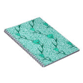 アールヌーボーチューリップダマスクターコイズ ノートブック (右側)