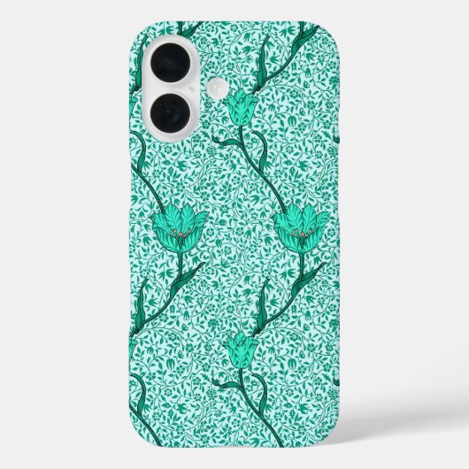 アールヌーボーチューリップダマスクターコイズ Case-Mate iPhoneケース (裏面)