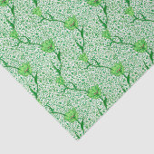 アールヌーボーチューリップダマスク、エメラルドグリーン 薄葉紙 (詳細)