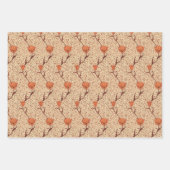 アールヌーボーチューリップダマスク，ターコイズ，グレー，サンゴ ラッピングペーパーシート (正面3)