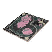 アールヌーボーチューリップハートヴィンテージタイル タイル (側面)