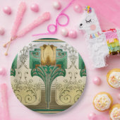 アールヌーボーチューリップモチ結婚ーフ誕生日ホリデイ ペーパープレート (パーティー)