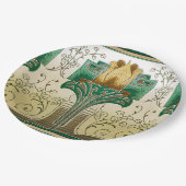 アールヌーボーチューリップモチ結婚ーフ誕生日ホリデイ ペーパープレート (アングル)