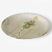 アールヌーボーチューリップ繊細な渦巻きブライダルシャワー ペーパープレート (アングル)