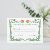 アールヌーボーチューリップ返信カード 出欠カード (スタンド正面)