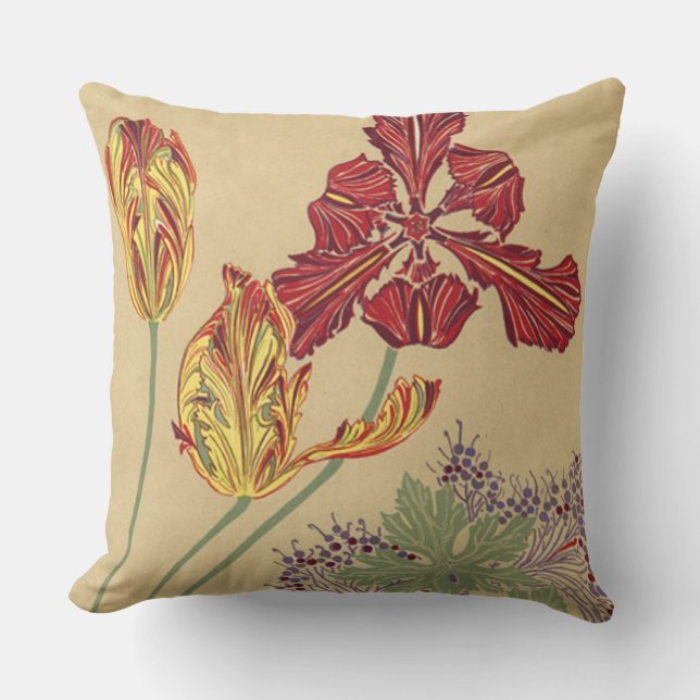 アールヌーボーチューリップ アウトドアクッション (正面)