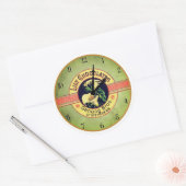 アールヌーボーチョコレート広告時計シール ラウンドシール (封筒)